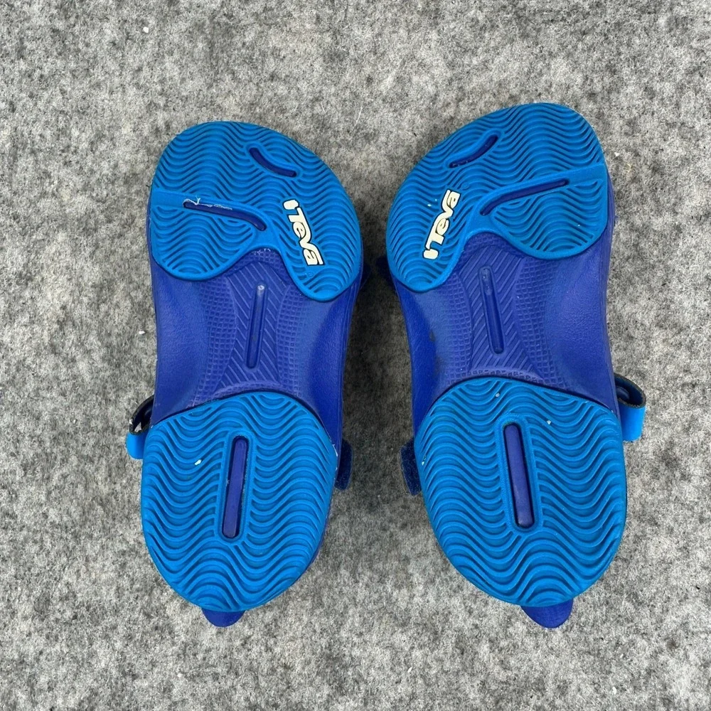 Teva Barracuda Kids Sandals Size 6 Blue Water Sport Hook Loop Strap Shoes
